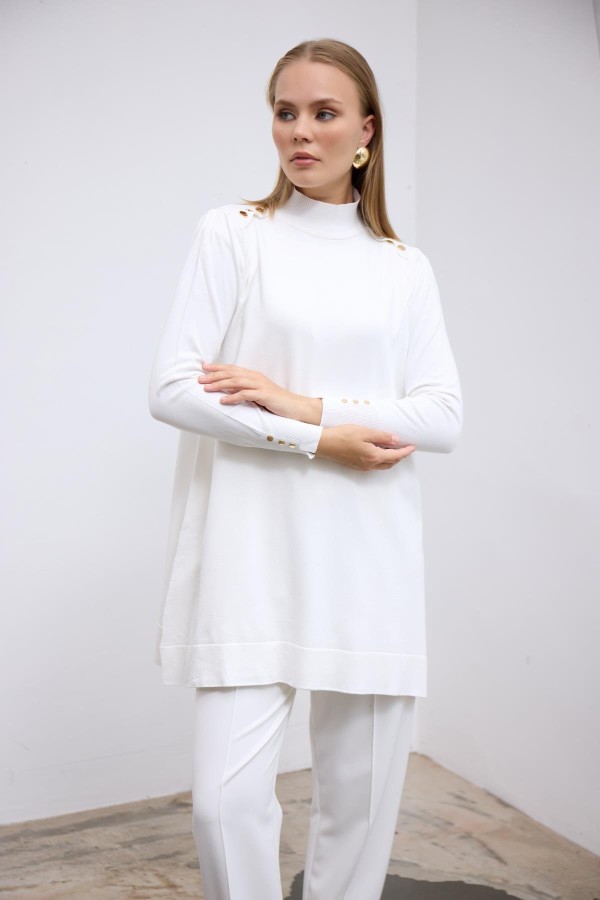 Candy Merserize Tunik Beyaz