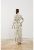 FLOWERS ELBİSE-YEŞİL
