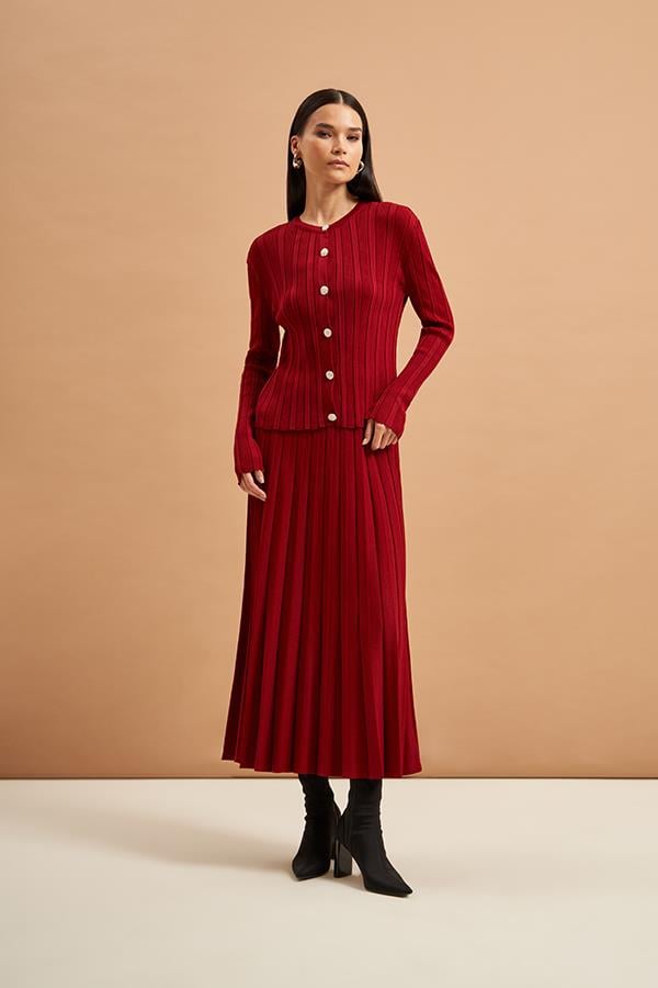 Hırka Nuss Takım Bordo