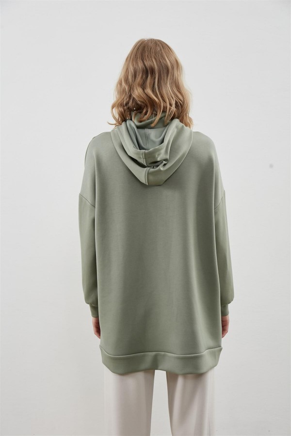 Kapüşonlu Sweat Yeşil