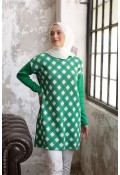 Kare Desen Tunik Benetton Yeşili Series