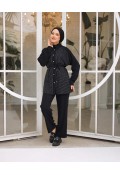 LONA TAŞLI TAKIM-SİYAH