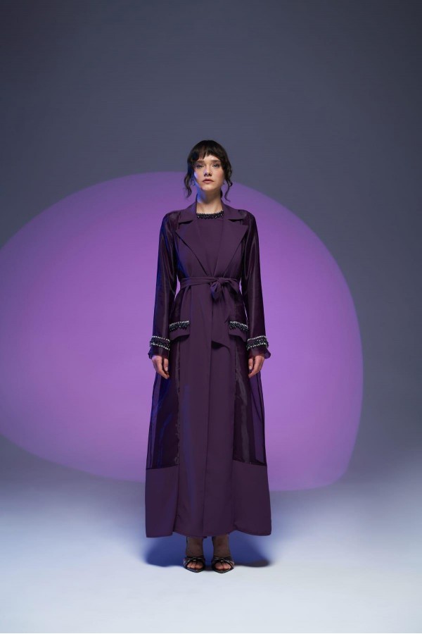 Organze Abaya Mürdüm