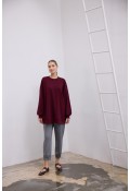 TAŞLI SWEATH-BORDO