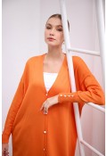 V YAKA MERSERİZE HIRKA-TURUNCU